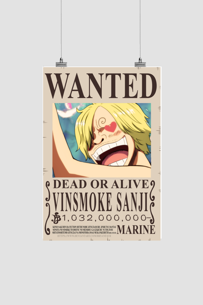 Sanji Bounty Wanted Poster