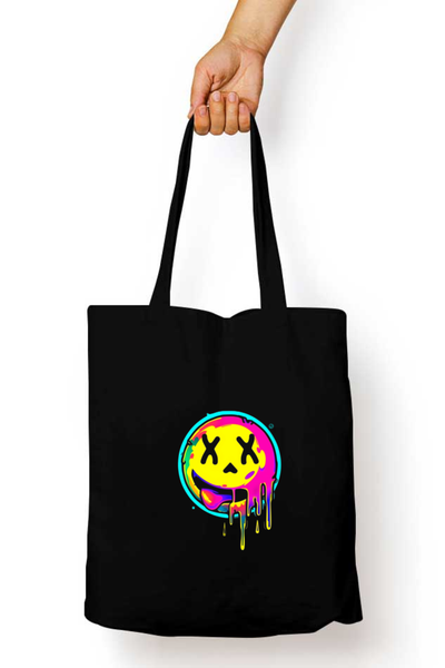 Smily Tote Bag Black